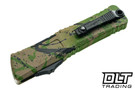 Microtech 1142-1ODTA-BKSPLS Combat Troodon Gen III D/E - OD, Tan, & Black Splatter Handle - OD, Tan, & Black Splatter Blade