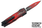 Microtech 1270-1DPS Luminary ZBP D/E - Black & Red DP Handle - Black Blade - Tritium Button Insert