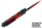 Microtech 1270-1DPS Luminary ZBP D/E - Black & Red DP Handle - Black Blade - Tritium Button Insert