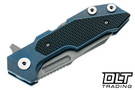 Hinderer Full Track Wharncliffe S45VN - Battle Blue Anodized Titanium - Working Finish Blade - Black G-10