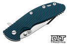 Hinderer XM-24 Harpoon Spanto S45VN - Stonewashed Titanium & Blade - Blue & Black G-10
