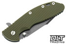 Hinderer XM-24 Harpoon Spanto S45VN - Working Finish Titanium & Blade - OD Green G-10