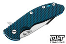 Hinderer XM-24 Harpoon Spanto S45VN - Blue Anodized Titanium - Stonewashed Blade - Blue & Black G-10