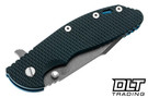 Hinderer XM-24 Harpoon Spanto S45VN - Battle Blue Anodized Titanium - Working Finish Blade - Black G-10