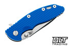 Hinderer 3.25" XM-18 S45VN Spearpoint - Stonewashed Titanium & Blade - Blue G-10