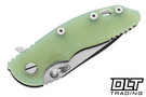 Hinderer 3.25" XM-18 S45VN Spearpoint - Stonewashed Titanium & Blade - Translucent Green G-10