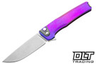 MachineWise Sonora - Raw Ti Bolster - Ripples Centerout Purple Fade Titanium - Stonewash S90V Blade #1713