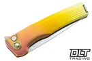 MachineWise Sonora - Brass Bolster - Sunray Sunset Fade Titanium - Stonewash S90V Blade #1715