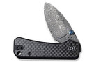 Civivi Knives Baby Banter C19068S-DS1 - Twill Carbon Fiber Overlay on Black G-10 -  Black Hand Rubbed Damascus Blade