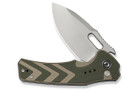 Civivi Knives Vexron Flipper C24066-2 - Milled Green & Tan G-10 - Stonewashed 14C28N Blade