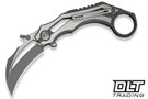 WE Knife Company Cryonix Flipper 24070-2 - Gray & Satin Titanium - Gray Stonewashed M390 Blade