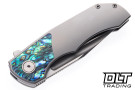 BergBlades TiCK - Bead Blasted Titanium - Abalone Inlay - Belt Satin S90V Blade