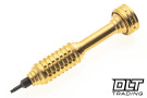 Griffin MKIII Bit Driver in satin brass, featuring a milled grip pattern and a ceramic-bearing top cap.