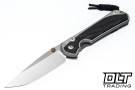 Chris Reeve Large Sebenza 31 - Polished Titanium & Blade - Bog Oak Inlay - #43