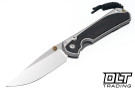 Chris Reeve Large Sebenza 31 - Polished Titanium & Blade - Bog Oak Inlay - #46