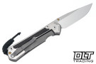 Chris Reeve Large Sebenza 31 - Polished Titanium & Blade - Bog Oak Inlay - #46 - Back