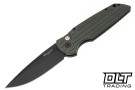 Pro-Tech Tactical Response TR3 - Green Grooved Aluminum - DLC 154CM Clip Point Blade - Mosaic Button