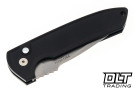 Pro-Tech Rockeye - Black Aluminum - Stonewash MagnaCut Blade - Black Lip Pearl Button