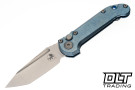 Microtech 1136-10MS11 LUDT Gen III Tanto - Ice Blue Anodized Titanium - Stonewashed Blade - Blue Titanium Accents - Marfione Select