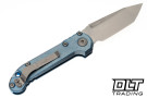 Microtech 1136-10MS11 LUDT Gen III Tanto - Ice Blue Anodized Titanium - Stonewashed Blade - Blue Titanium Accents - Marfione Select