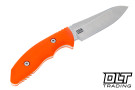 Hinderer Flashpoint Sheepsfoot MagnaCut - Stonewashed Blade - Orange G-10 - Back