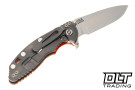 Hinderer 3.25" XM-18 S45VN Spearpoint - Working Finish Titanium - Stonewashed Blade - Orange G-10 - Back