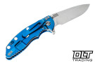 Hinderer 3.25" XM-18 S45VN Spearpoint - Blue Anodized Titanium - Stonewashed Blade - Blue G-10 - Back