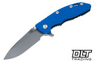 Hinderer 3.25" XM-18 S45VN Spearpoint - Battle Blue Anodized Titanium - Working Finish Blade - Blue G-10