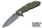 Hinderer 3.25" XM-18 S45VN Spearpoint - Battle Bronze Anodized Titanium - Working Finish Blade - OD Green G-10