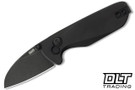 KNAFS O.C.T. Pocket Knife - Black Aluminum - Black PVD 14C28N Blade