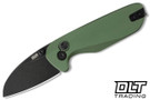 KNAFS O.C.T. Pocket Knife - Green Aluminum - Black PVD 14C28N Blade
