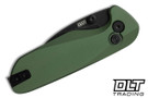 KNAFS O.C.T. Pocket Knife - Green Aluminum - Black PVD 14C28N Blade