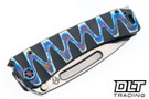 Medford Marauder Drop Point - Tumbled MagnaCut - BB Gray w/ PenFlm Lazy River Sculpting - Flamed Hardware - PenFlm & Silver Clip
