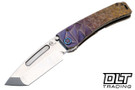 Medford Marauder Tanto - Tumbled MagnaCut - Bronze Violet Fade Stained Glass to Peaks & Valley Sculpting - Flamed H & C#1