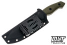 Kunwu Stiffy G - Olive Green Micarta - DLC Assab 88 Blade - Kydex Sheath