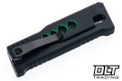 Reate EXO-U Utility Blade - Speed Holes - Black Anodized Aluminum - Green Holes