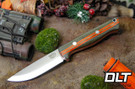 Bark River Gunny Scandi 3V Green Canvas Micarta - Orange Liners - Orange Rope Racing Stripe