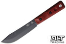 TOPS Ontario XL Hunter - Red Canvas Micarta - Orange Liners - Black Traction Coated 1095HC Blade
