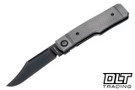 Jack Wolf Gunslinger - Cross Hatch Titanium - Belt Satin DLC S90V Blade