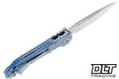 Microtech 1135-10MS11 LUDT Clip Point - Ice Blue Titanium - Stonewash Blade - Marfione Select