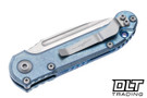 Microtech 1135-10MS11 LUDT Clip Point - Ice Blue Titanium - Stonewash Blade - Marfione Select