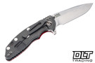 Hinderer 3.25" XM-18 S45VN Spearpoint - Working Finish Titanium - Stonewashed Blade - Red G-10 - Back