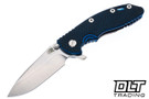 Hinderer 3.25" XM-18 S45VN Spearpoint - Blue Anodized Titanium - Stonewashed Blade - Blue & Black G-10