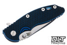Hinderer 3.25" XM-18 S45VN Spearpoint - Blue Anodized Titanium - Stonewashed Blade - Blue & Black G-10