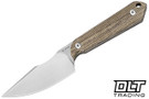Kizer Harpoon Mini Fixed Blade - Natural Canvas Micarta - Stonewash AEB-L Blade