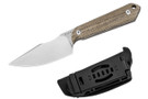 Kizer Harpoon Mini Fixed Blade - Natural Canvas Micarta - Stonewash AEB-L Blade