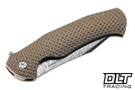 Herman Mantis - Dragon Scale Bronze Titanium - Half Dress - Mirror Polished Damasteel Blade #0435