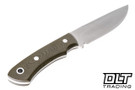Bark River Custom Broadside with green linen handle and CPM-154 blade. 