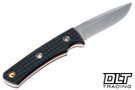 Vehement Foreman - Black Frag G-10 - Orange Liners - Satin Blade - Black Leather - White Stitching