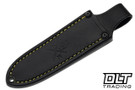 Vehement Foreman - Black Micarta - Yellow Liners - Mosaic Pins - Satin Blade - Black Leather - Yellow Stitching
